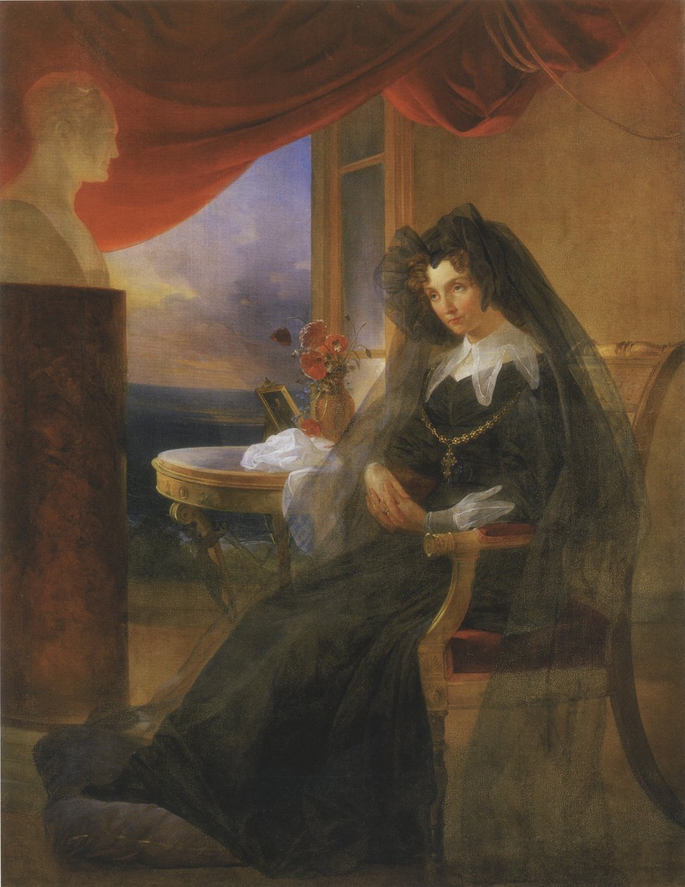 Portrait of Empress Elizabeth Alexeievna av Pyotr Basin