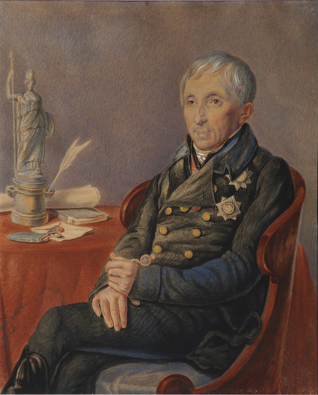 Porträtt av Alexey Nikolayevich Olenin 1763-1843, 1820-talet av Pyotr Alexeevich Olenin