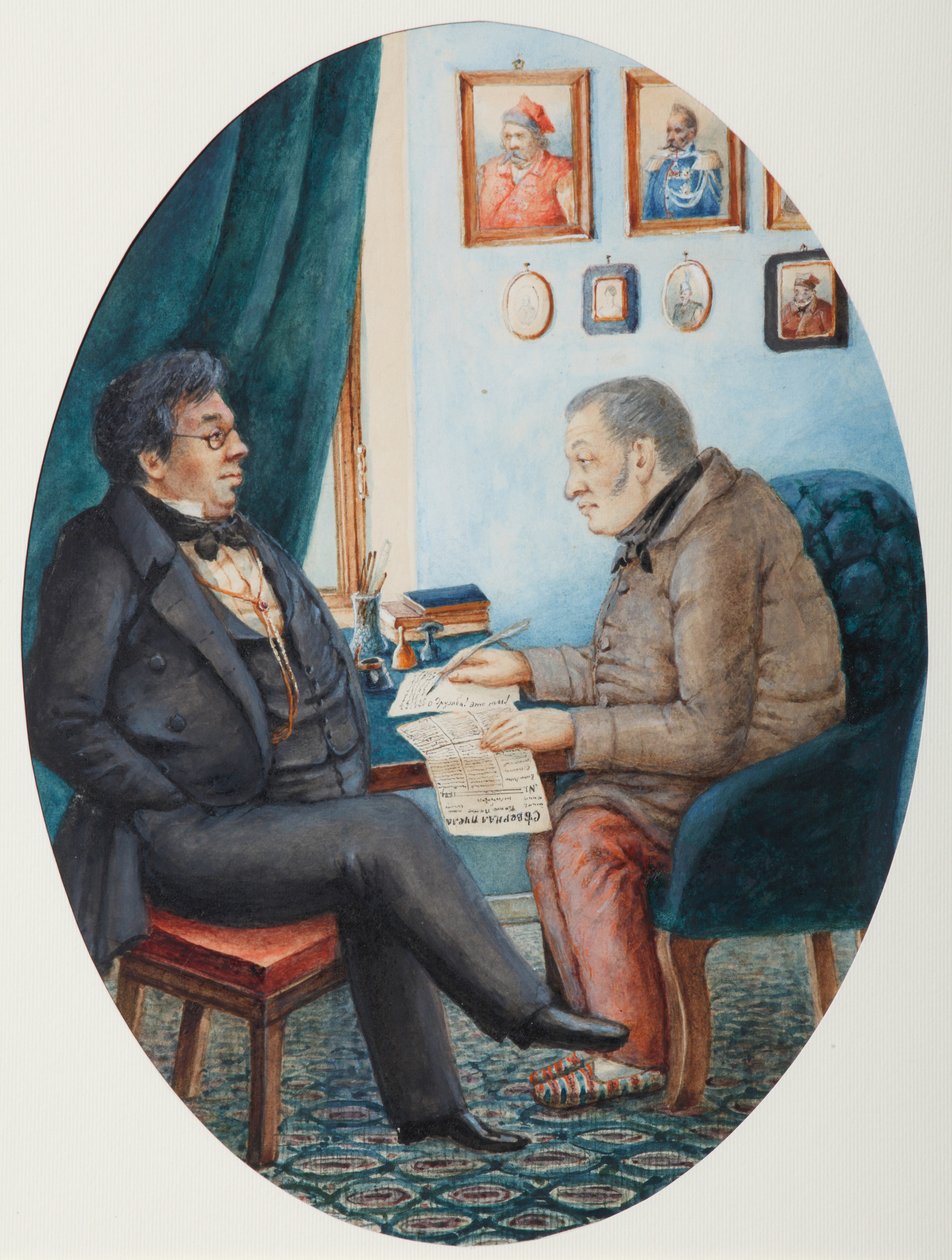 Faddey Venediktovich Bulgarin och Nikolay Ivanovich Grech, 1849 av Pyotr Andreyevich Karatygin