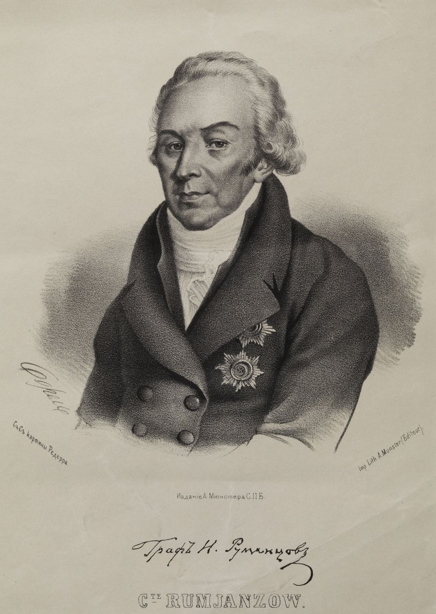 Porträtt av greve Nikolay Petrovich Rumyantsev 1754-1826 av Pyotr Fyodorovich Borel