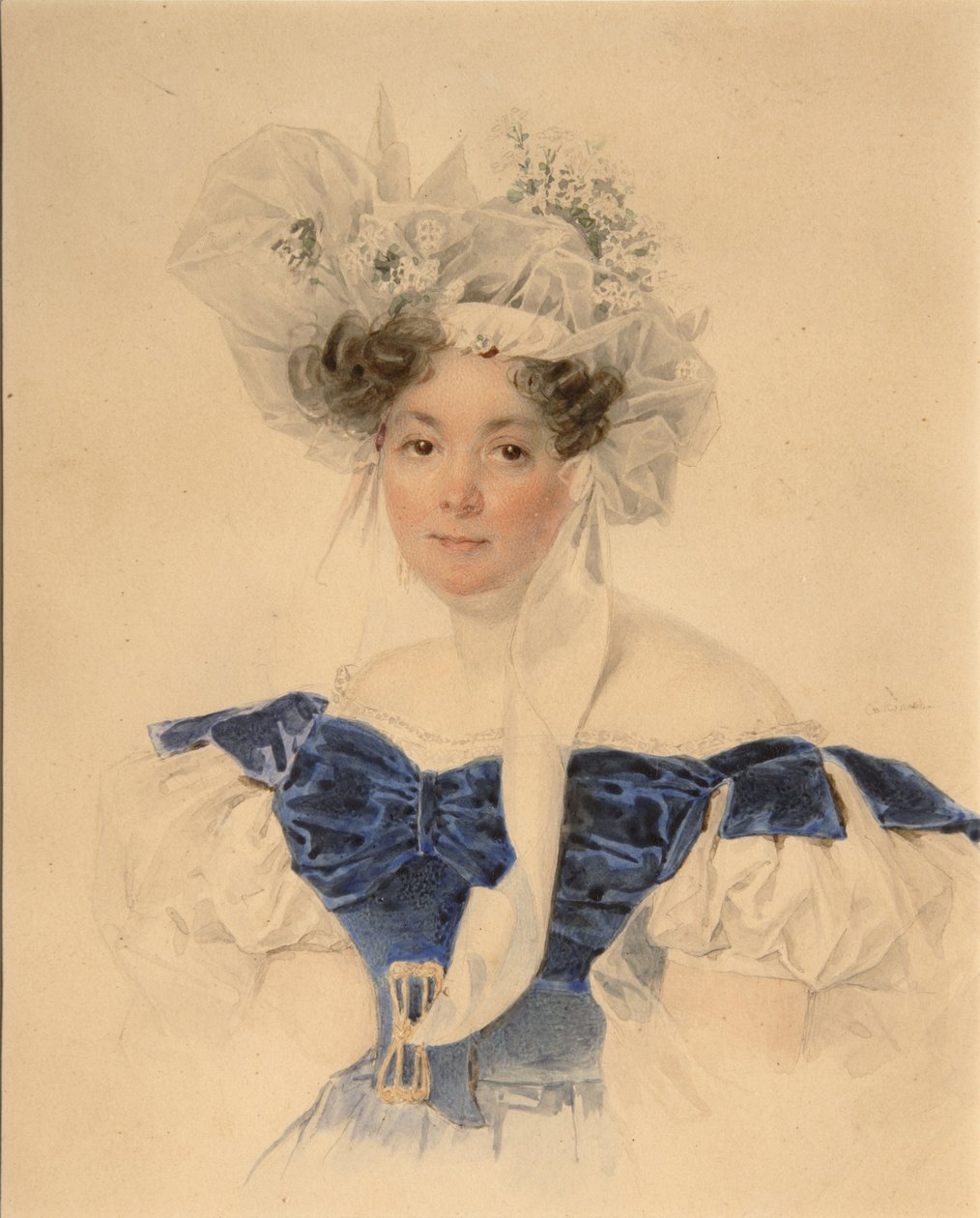 Porträtt av grevinnan Varvara Sergeyevna Golitsyna 1794-1875, född Rumyantseva-Kagulska, mitten av 1830-talet av Pyotr Fyodorovich Sokolov