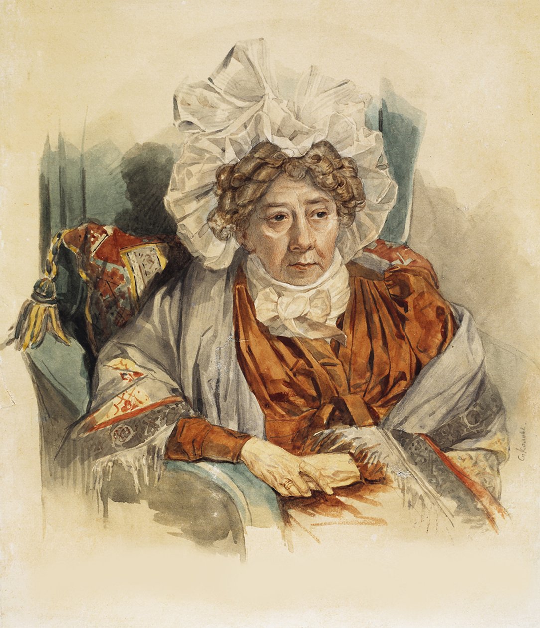 Porträtt av Natalia Kirillovna Zagryazyskaya född Razumovskaya 1747-1837, 1821 av Pyotr Fyodorovich Sokolov