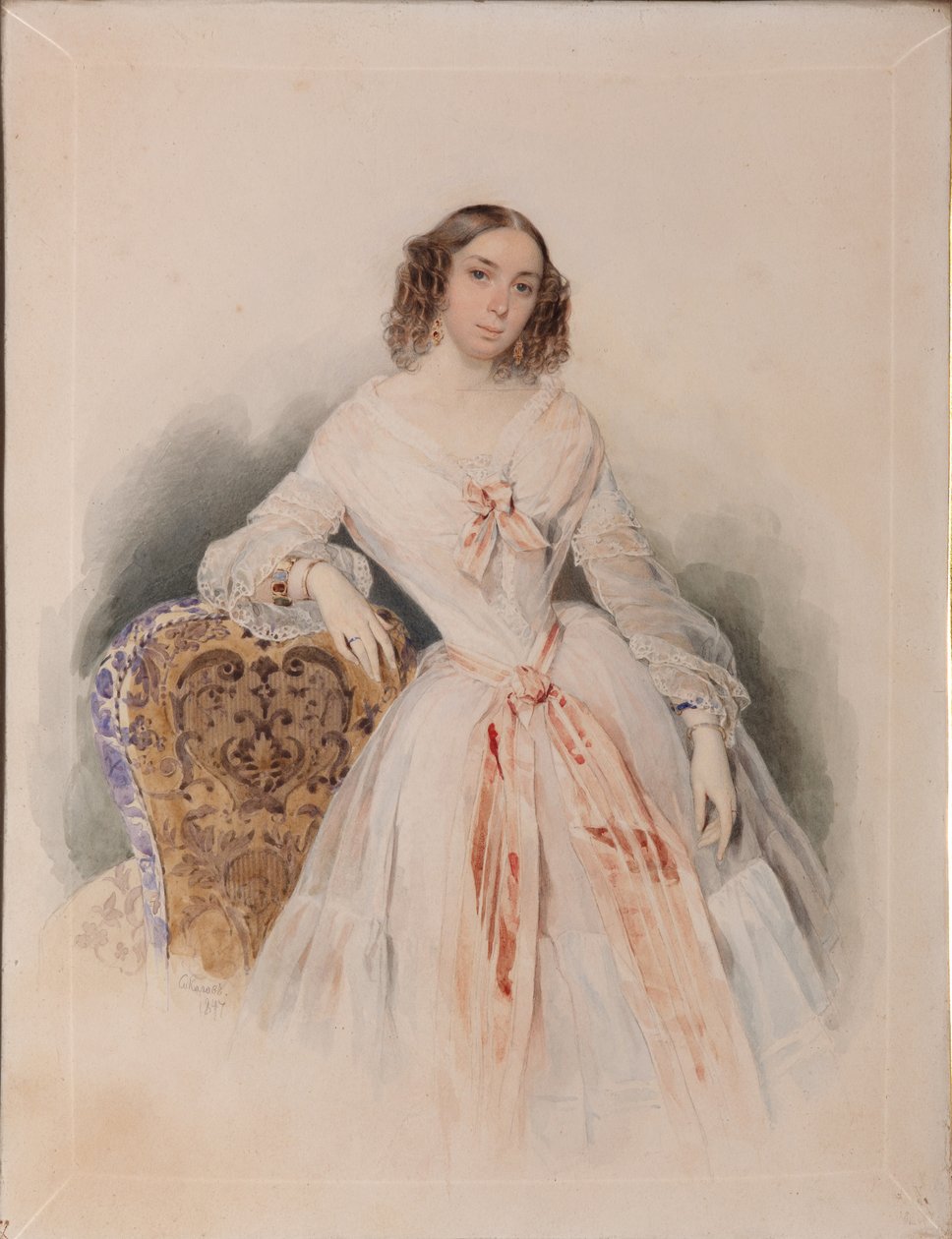 Porträtt av Praskovia Nikolaevna Ryumina 1821-1897, 1847 av Pyotr Fyodorovich Sokolov
