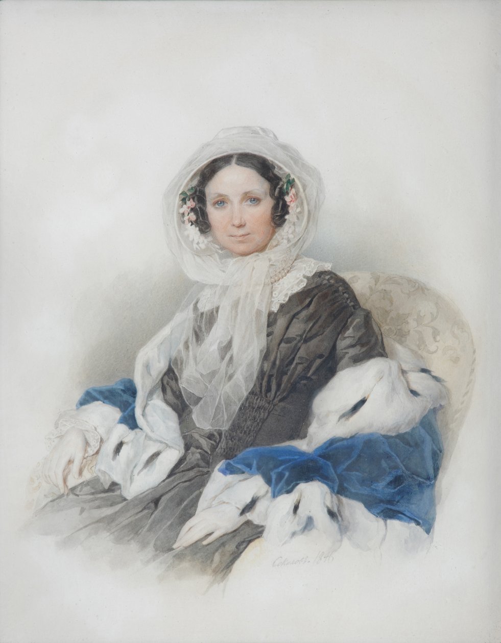 Porträtt av Yelena Fyodorovna Ryumina 1800-1874, 1846 av Pyotr Fyodorovich Sokolov