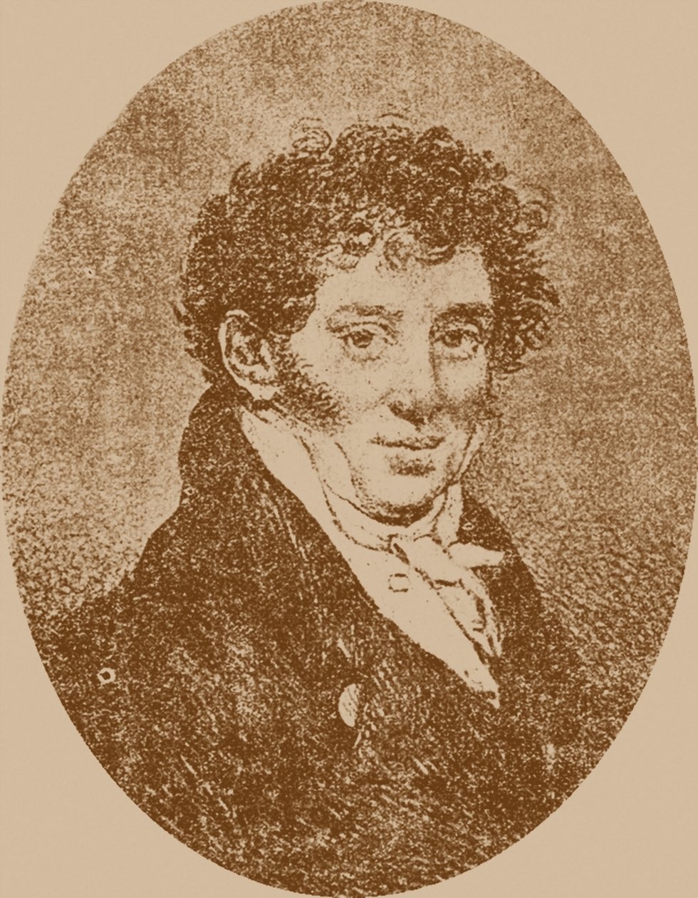 Porträtt av kompositören och gitarristen Andrei Osipovich Sychra 1773-1850, 1817. av Pyotr Fyodorovich Sokolov