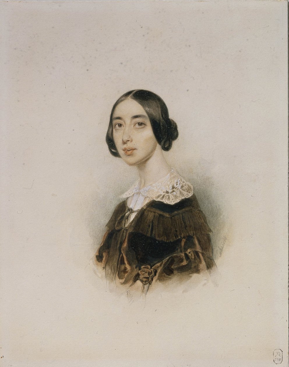 Porträtt av sångerskan och kompositören Michelle Pauline Viardot-García 1821-1910, 1843-1845 av Pyotr Fyodorovich Sokolov