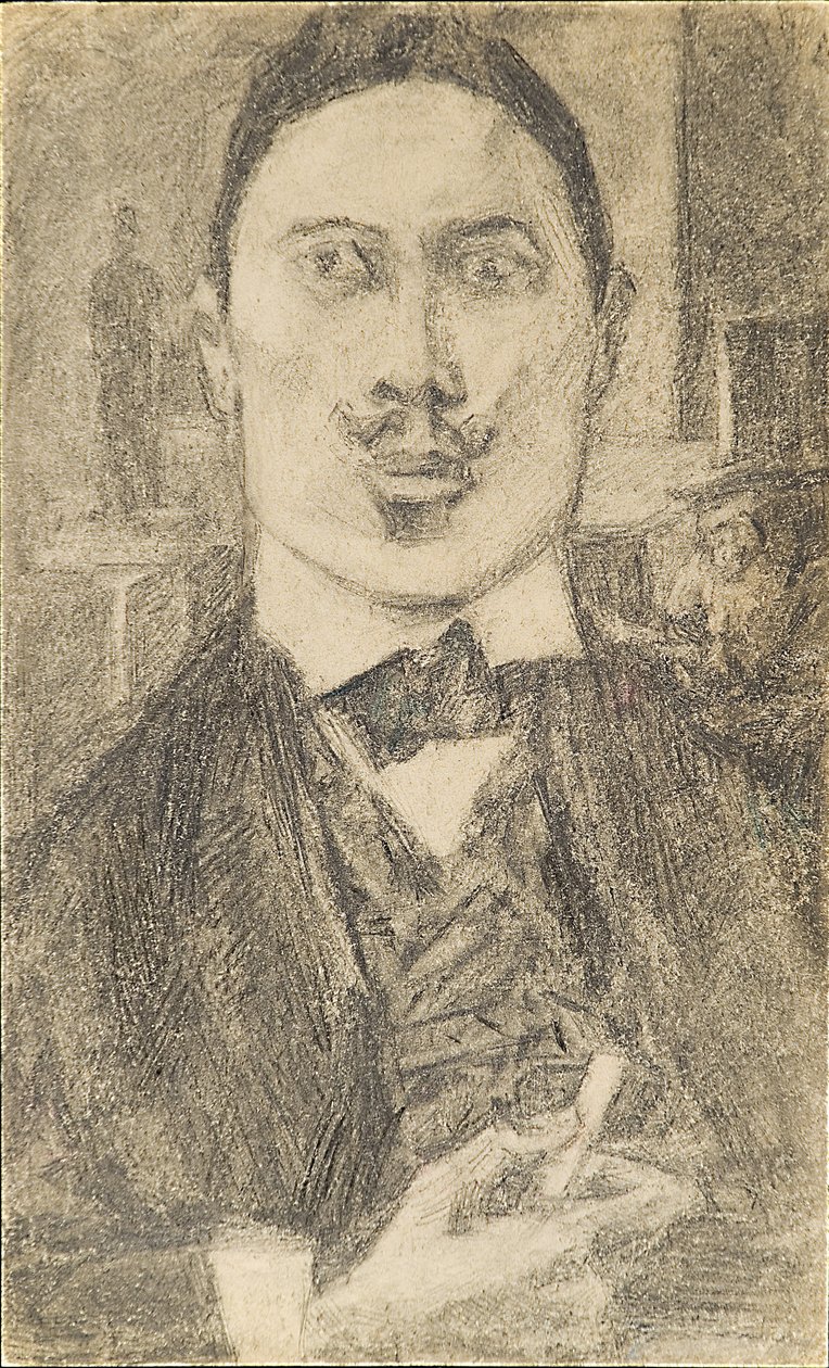 Porträtt av målaren Nikolay Sapunov 1880-1912, 1912 av Pyotr Ignatyevich Bromirsky