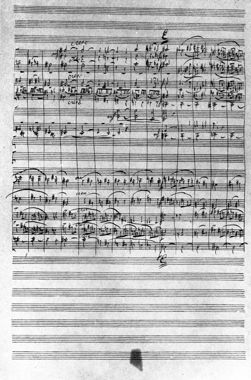 Manuskript av partituren till baletten Nötknäpparen av Piotr eller Pjotr Iljitsj Tjajkovskij (eller Tjajkovskij eller Cajkovskij eller Tschaikowskij av Pyotr Ilyich Tchaikovsky