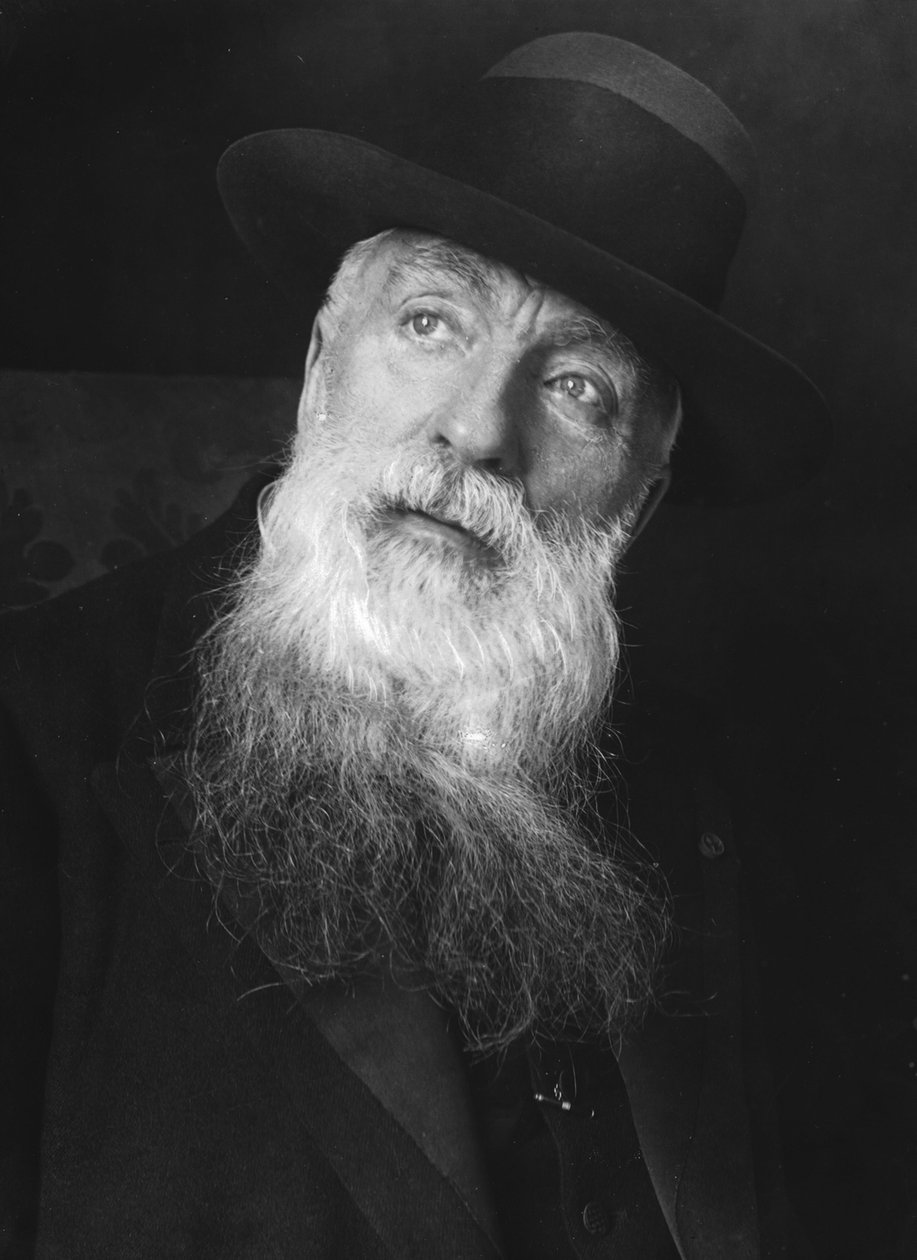 Porträtt av Auguste Rodin (1840-1917), av Shumov, Pyotr Ivanovich (1872-1936). Fotografi, mellan 1912 och 1917. Privat samling av Pyotr Ivanovich Shumov