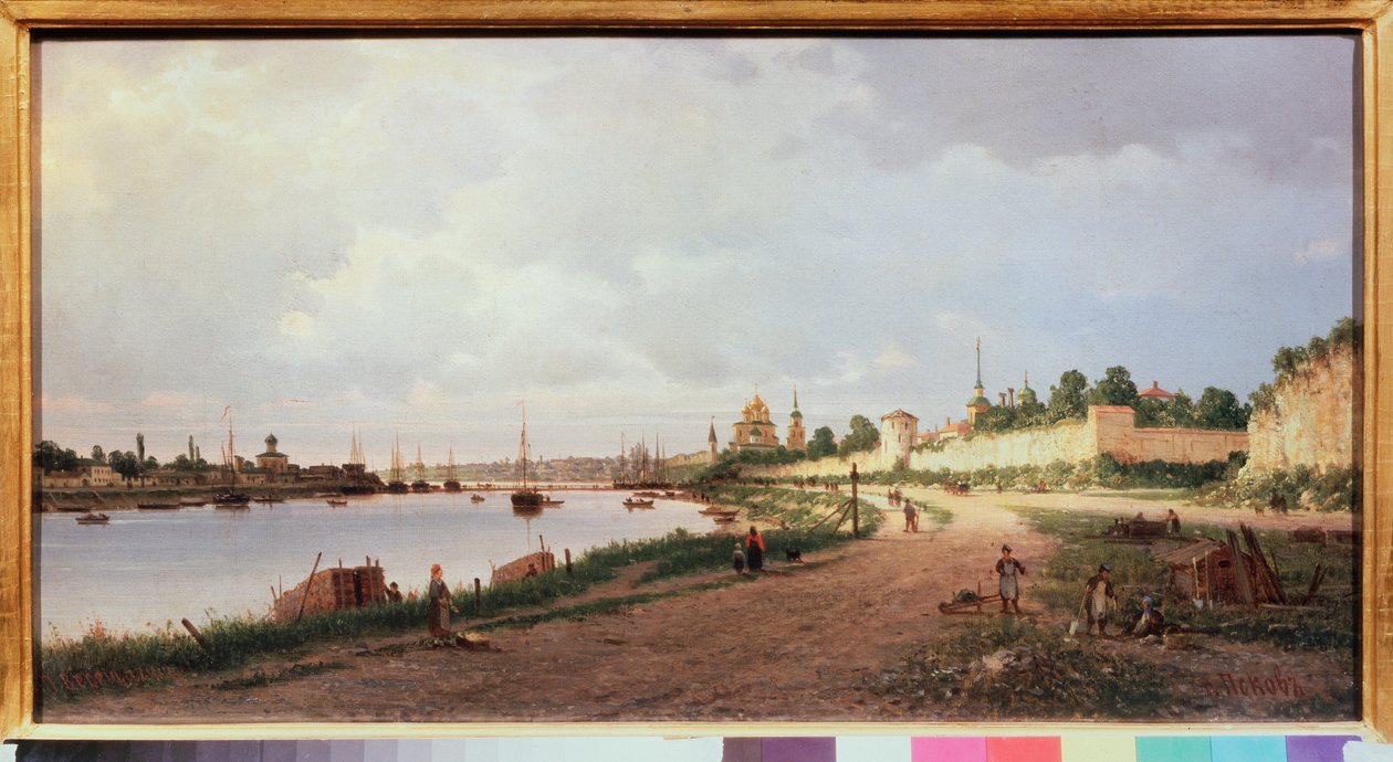 Pskov (Ryssland) (Pskov) - Målning av Pyotr Petrovich Vereshchagin (Pyotr Vereshchagin) (1836-1886), olja på duk av Pjotr ​​​​Petrowitsch Wereschtschagin