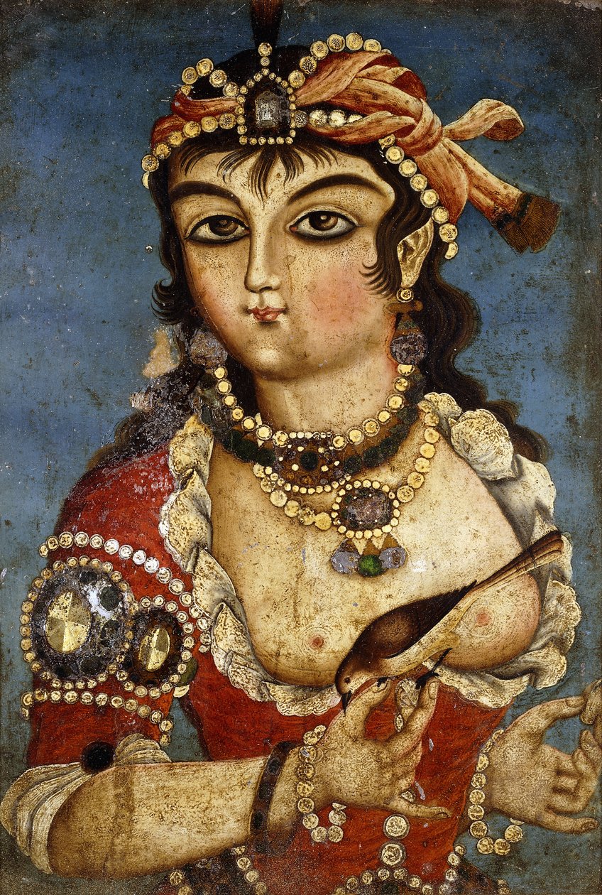 En kurtisan, ca. 1830 av Qajar School