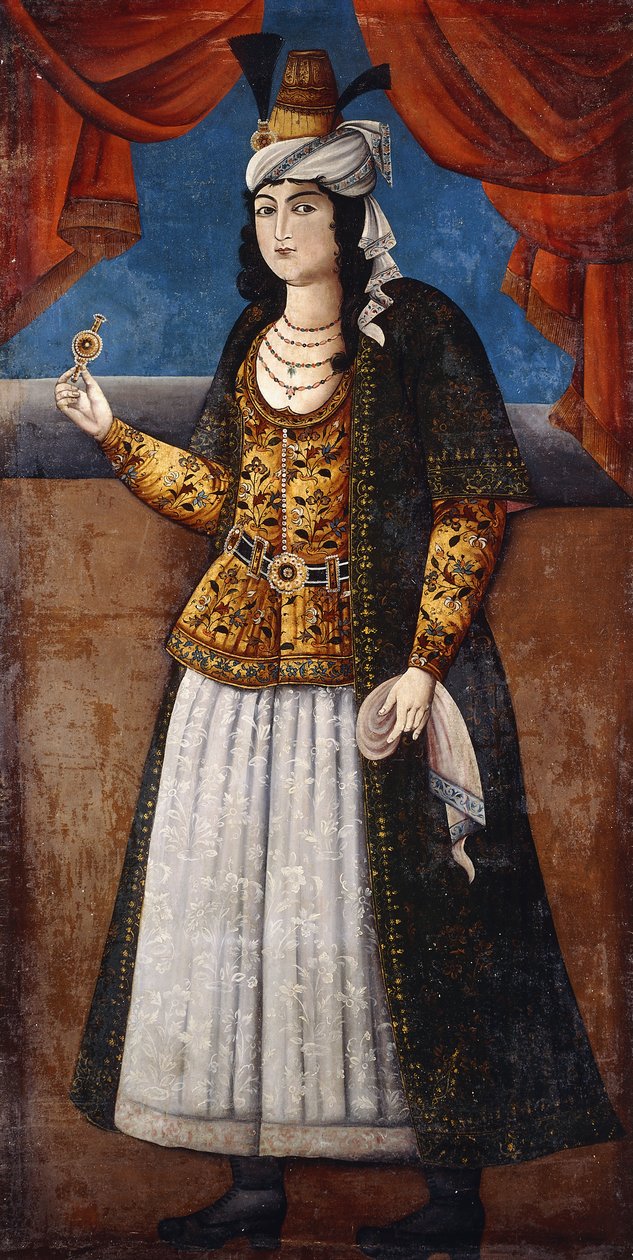 Porträtt av en dam, ca. 1850 av Qajar School