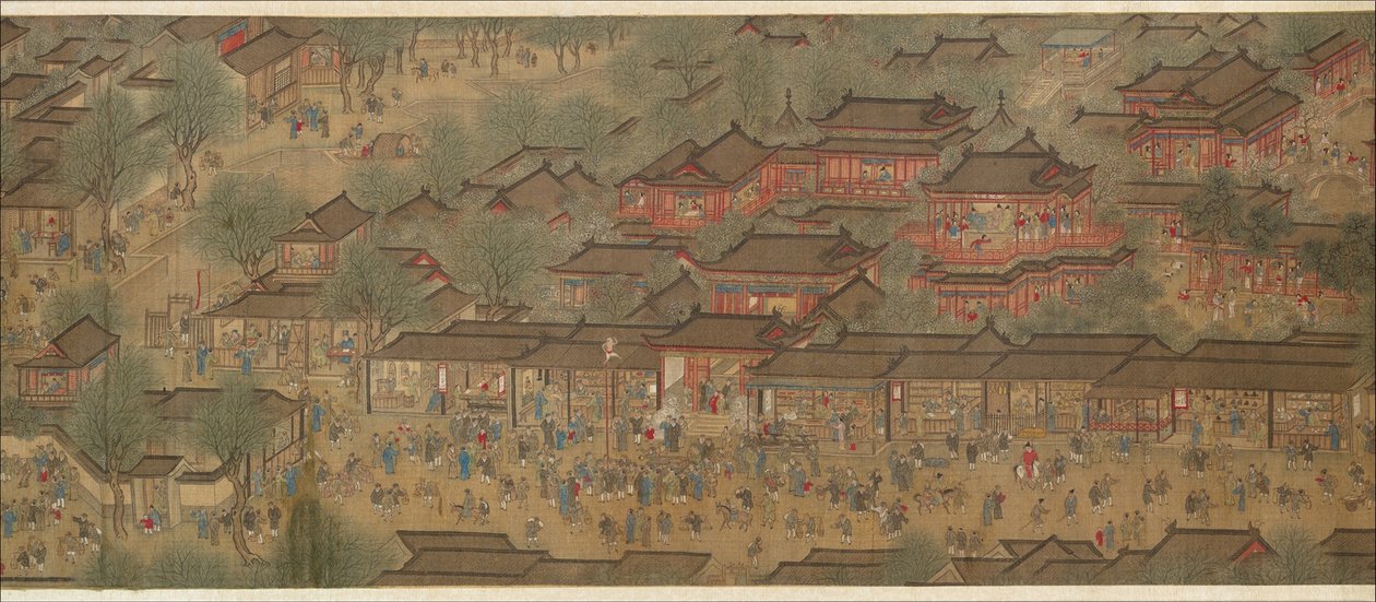 Vårfest på floden av Qing Dynasty Chinese School