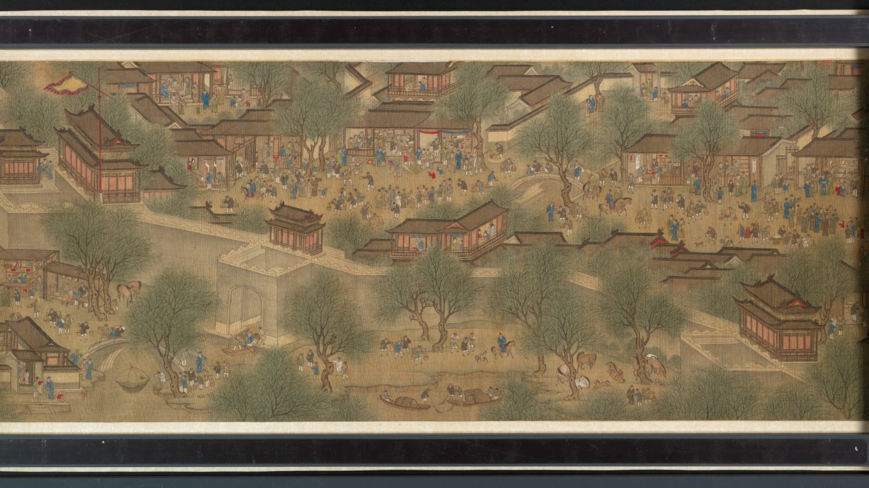 Vårfest på floden av Qing Dynasty Chinese School