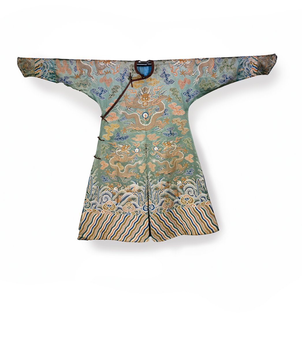 Celadon sidenklänning för en kejserlig prinsessa, Jifu, Kina av Qing Dynasty Chinese School