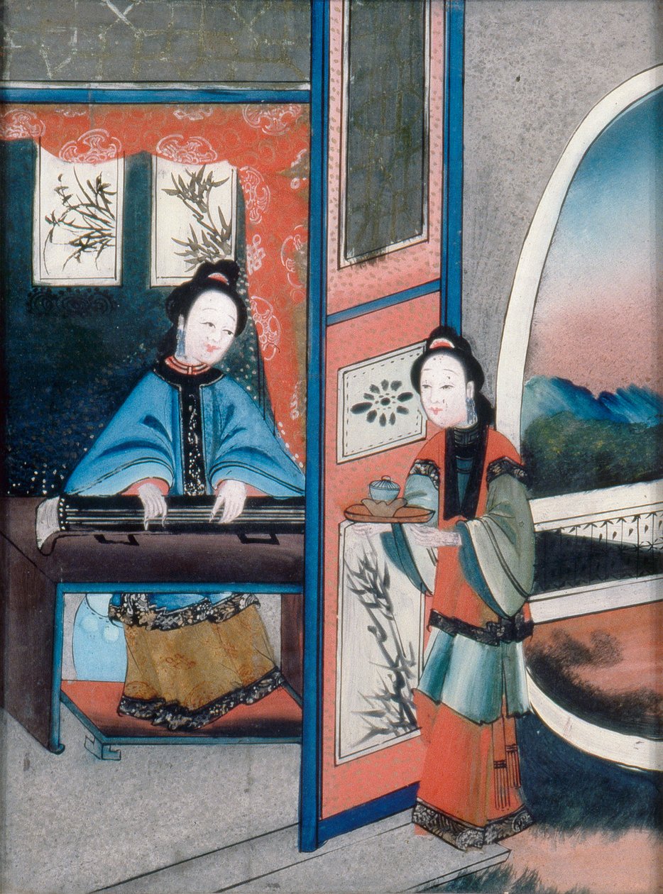Kinesisk interiör, ca 1800 (olja på duk) av Qing Dynasty Chinese School