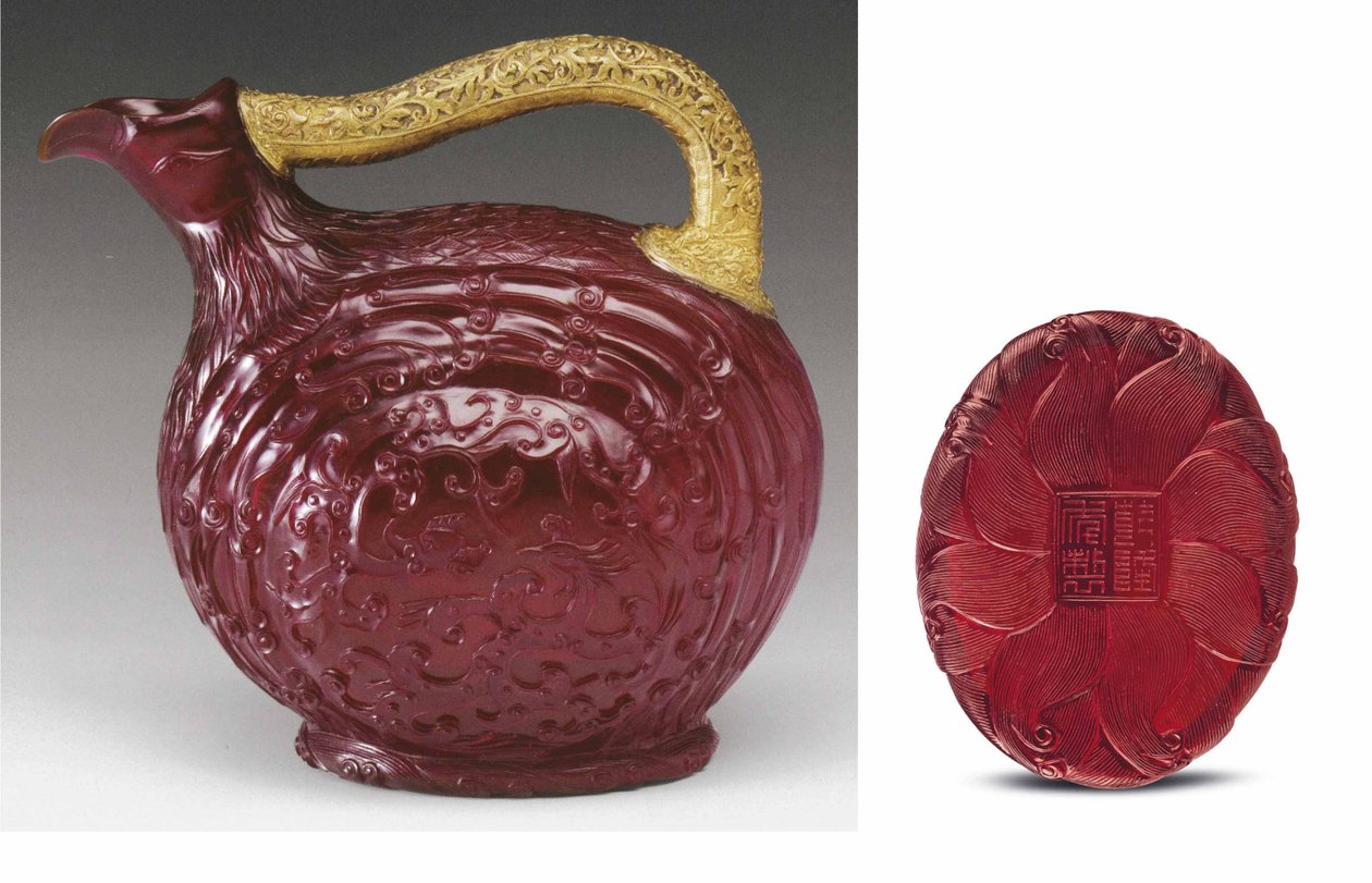 Kejserlig fågelformad ewer av Qing Dynasty Chinese School