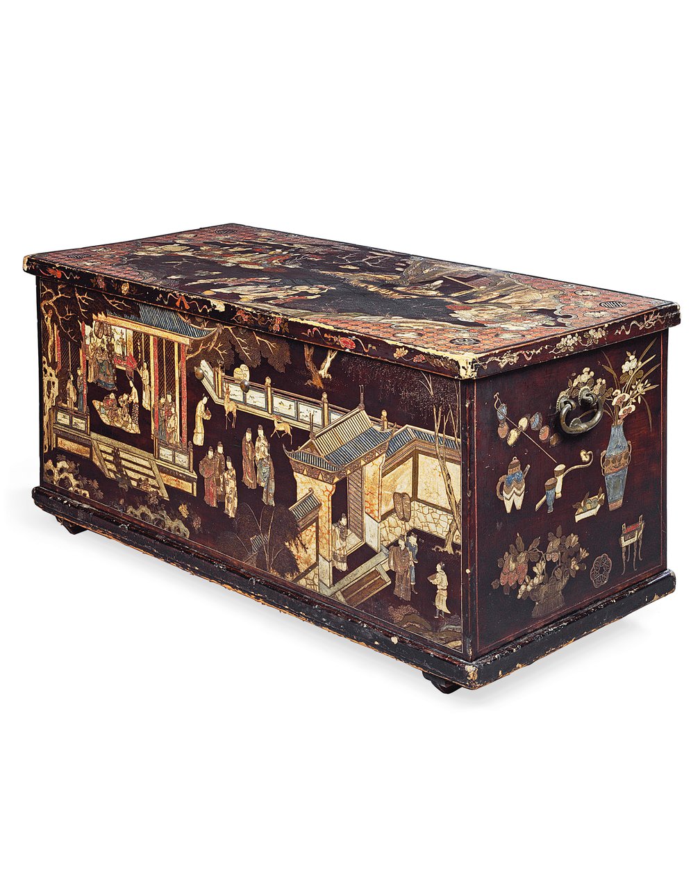 Stor coromandel kista, Kangxi Period av Qing Dynasty Chinese School