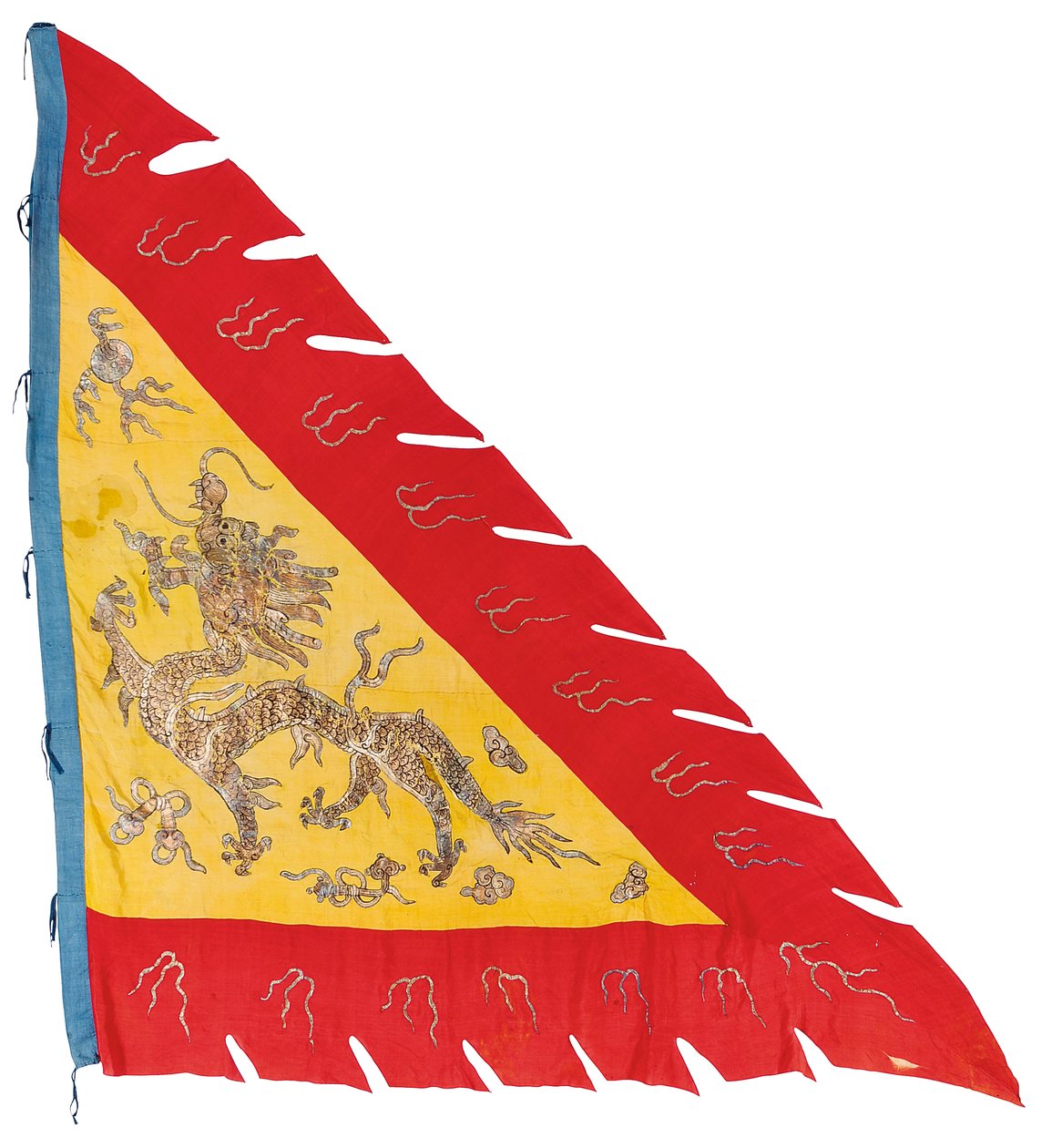 En av ett par banderoller, ca 1900 (silke) av Qing Dynasty Chinese School