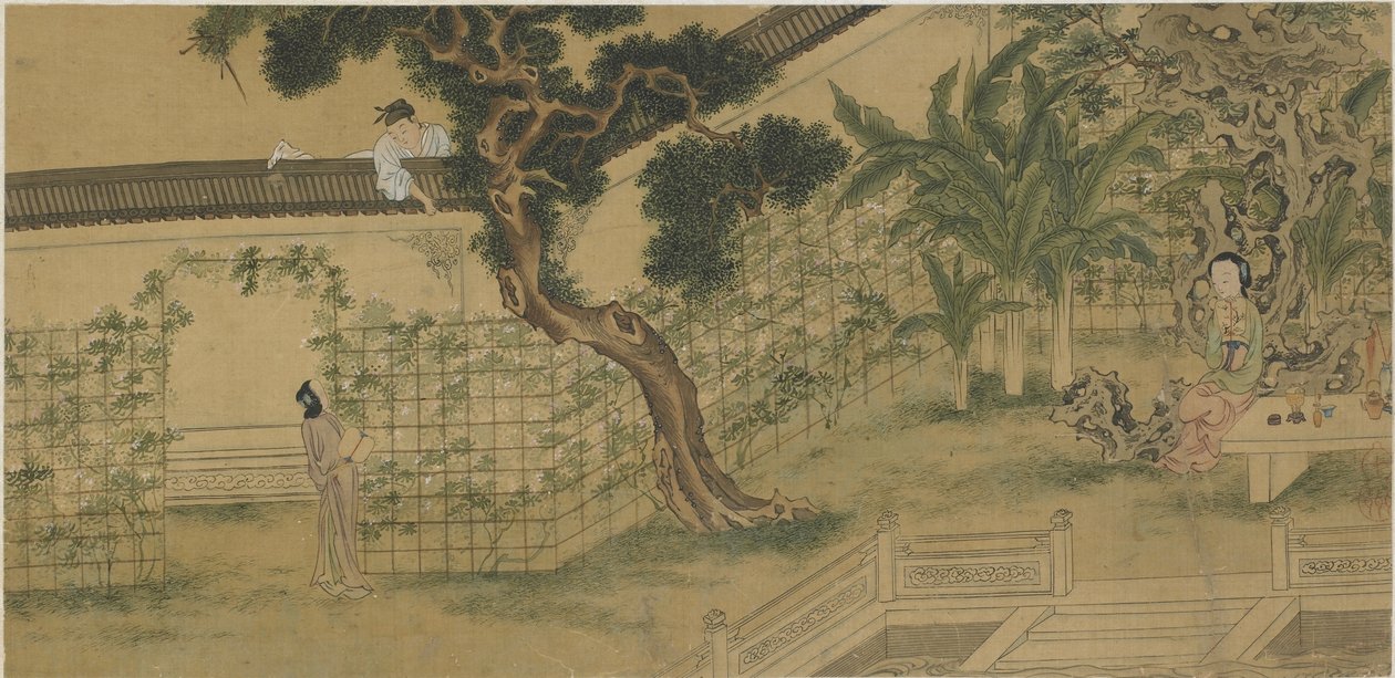 Scener från The Story of the Western Wing, 1700-1800-talet av Qing Dynasty Chinese School