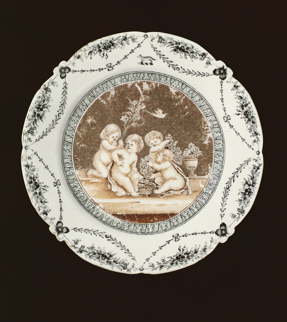 Sidoplatta, Qianlong-period, ca 1782 (porslin) av Qing Dynasty Chinese School