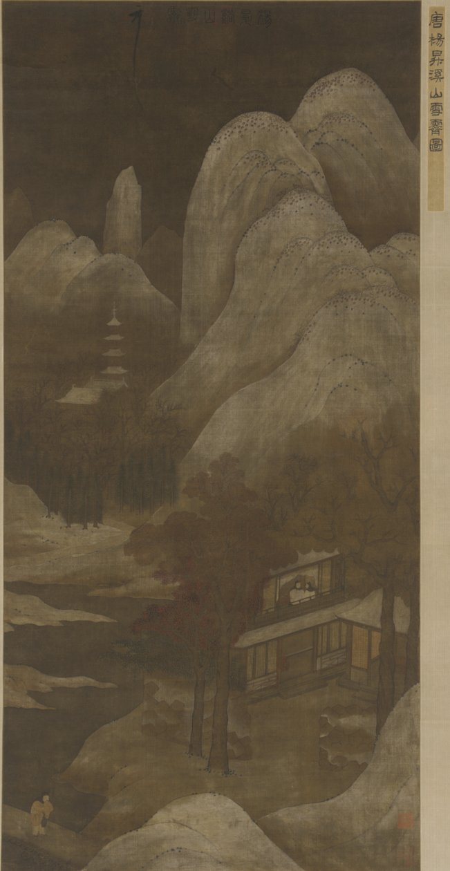 Snöröjning över bäckar och berg av Qing Dynasty Chinese School