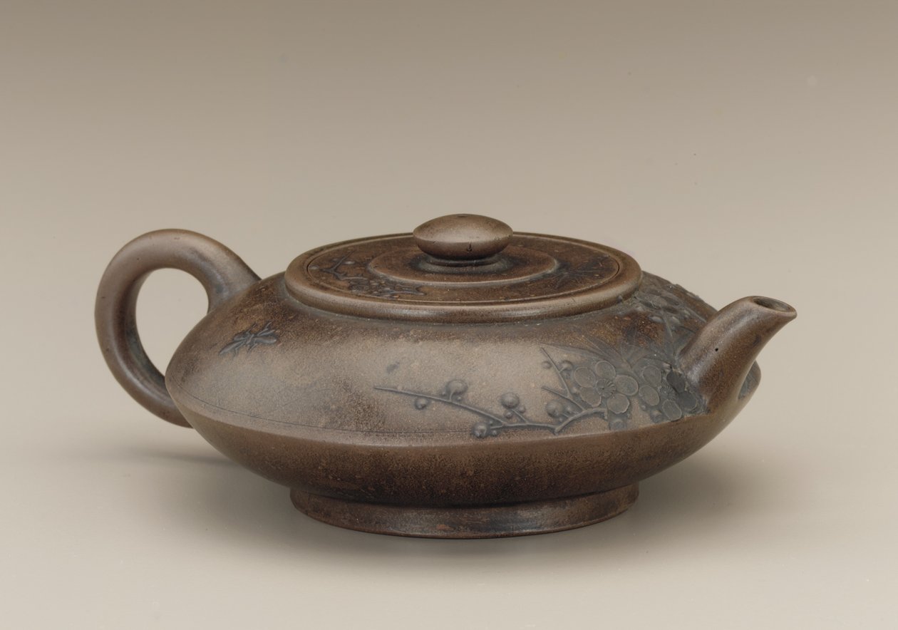 Tekanna med falskt märke från Gong Chun, Yixing, Jiangsu-provinsen (oglaserat stengods) av Qing Dynasty Chinese School
