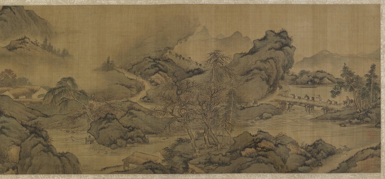 Reser i berg och bäckar av Qing Dynasty Chinese School