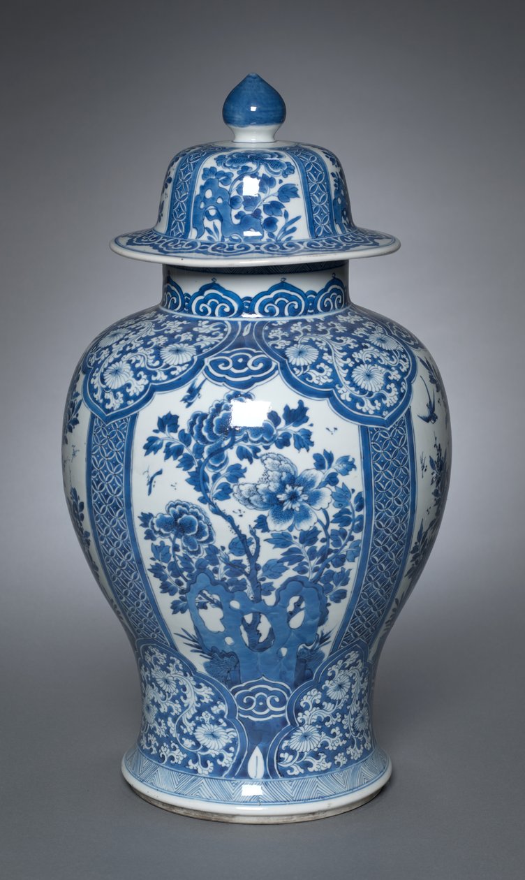 Vas med lock av Qing Dynasty Chinese School