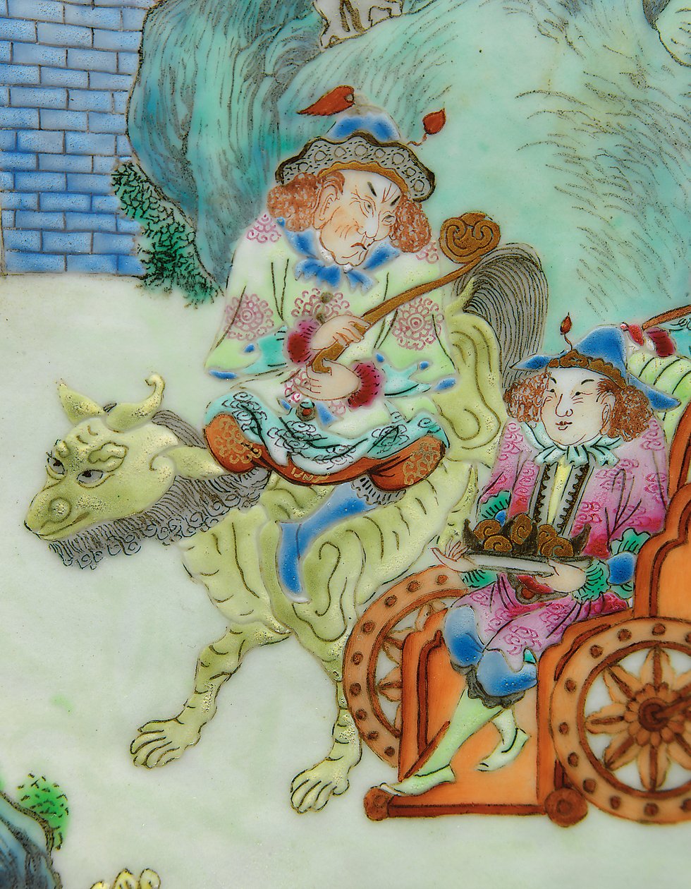 Detalj från en av ett par Imperial Famille Rose-vaser (keramik) av Qing Dynasty   Jiaqing Period Chinese School