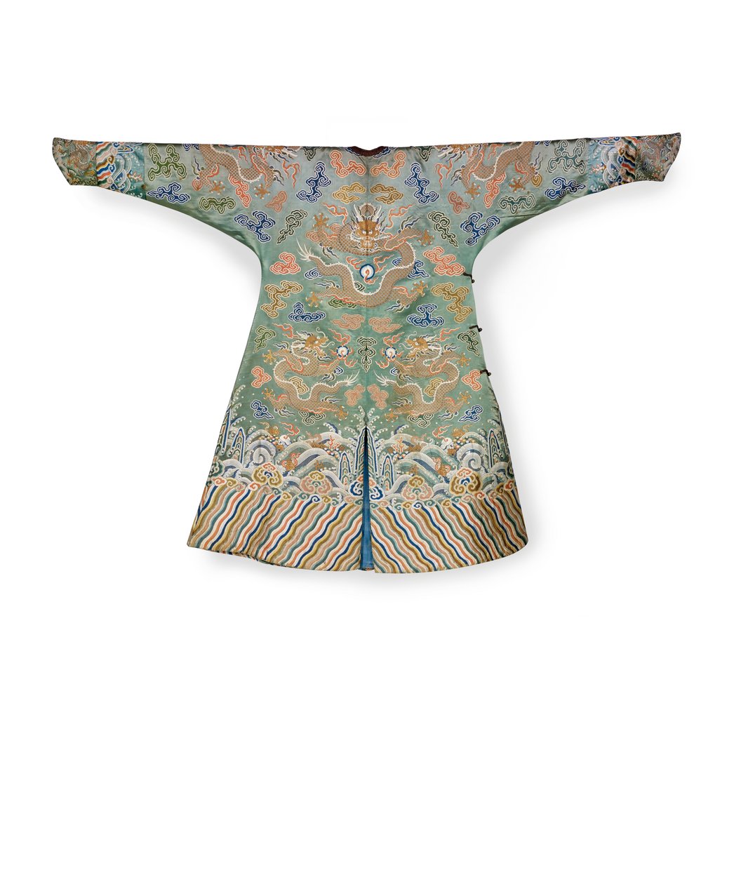 Celadon sidenklänning för en kejserlig prinsessa, Jifu, Kina (silke) av Qing Dynasty Chinese School