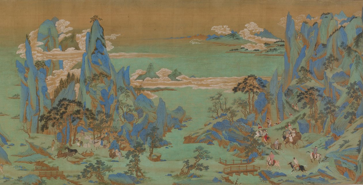 Kejsar Minghuangs resa till Sichuan, Freer Gallery of Art av Qiu Ying
