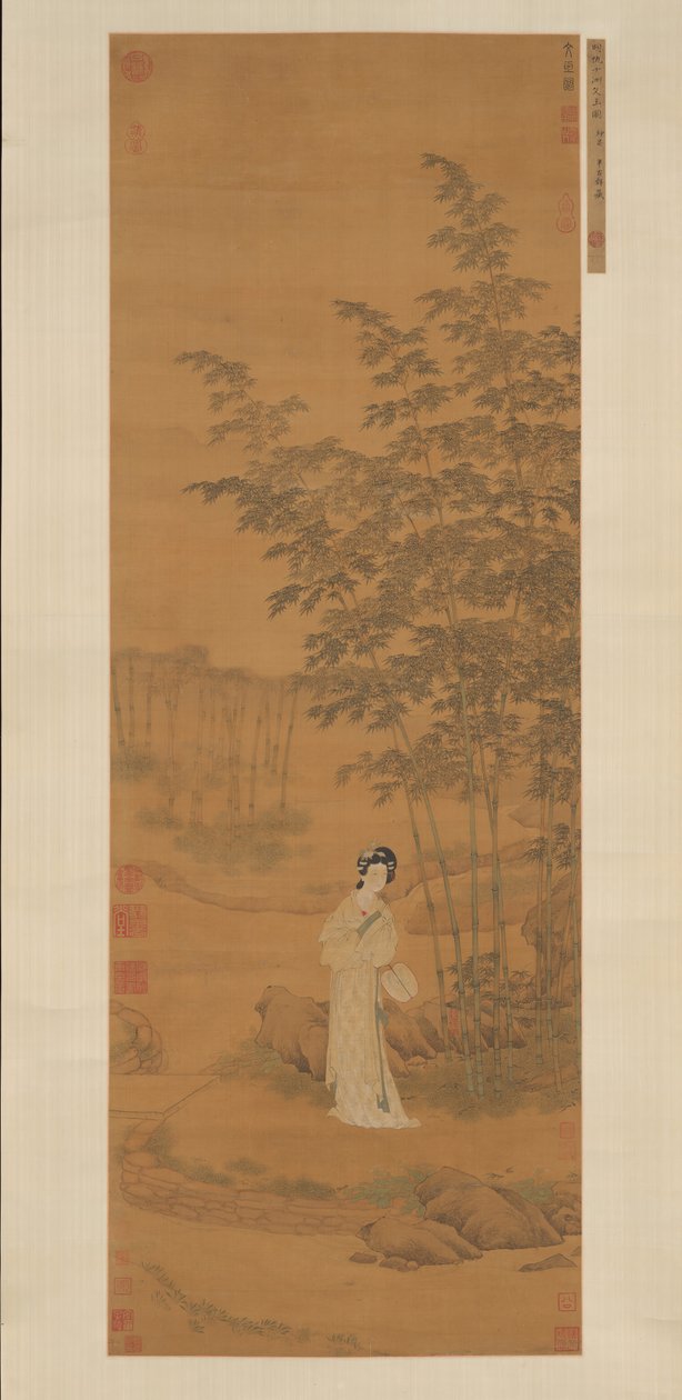 Dam i en bambulund. av Qiu Ying