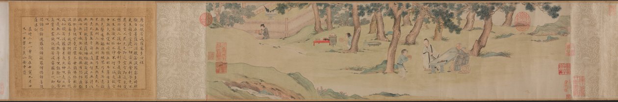 Zhao Mengfu Writing the Heart (Hridaya) Sutra in Exchange for Tea av Qiu Ying
