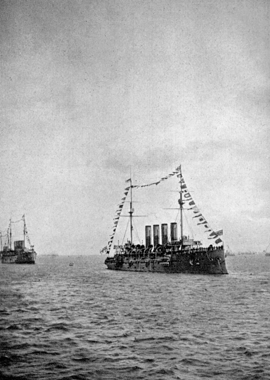 Sjööversikt utanför Portsmouths kust, 1907 1908. av Queen Alexandra