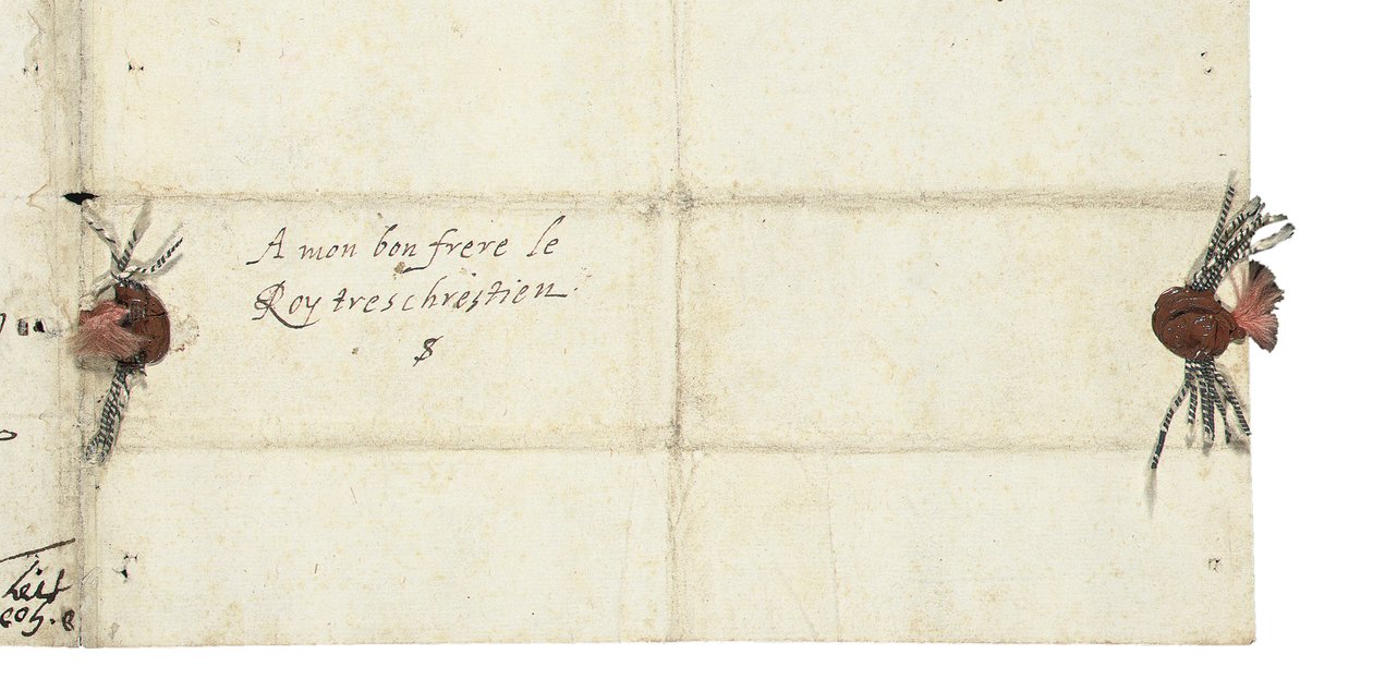 Adressblad av ett brev från Elizabeth I av England till Henri IV av Frankrike, c.1596 av Queen Elizabeth I of England and