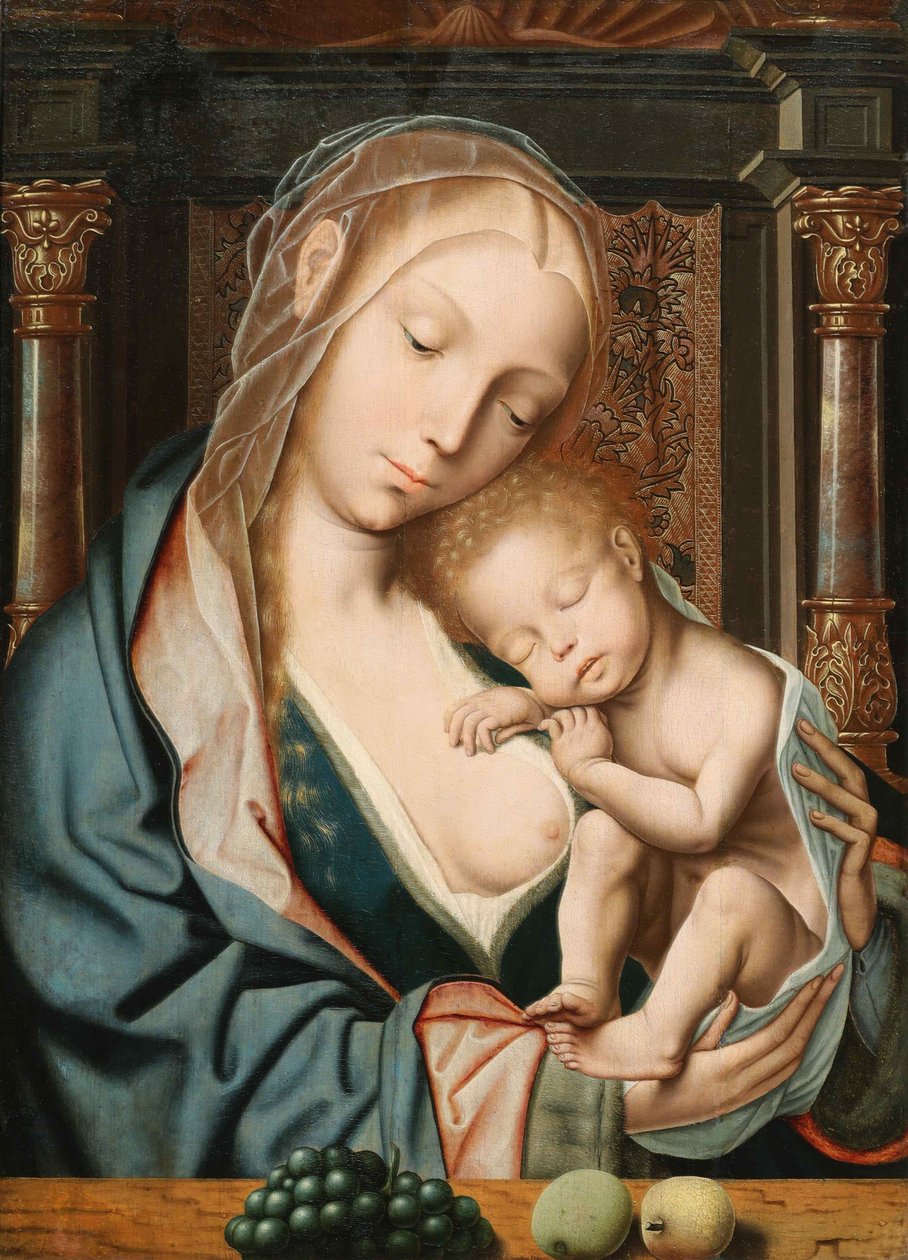 La Vierge aux raisins Jungfru med druvor, 1500-talet. av Quentin . Massys