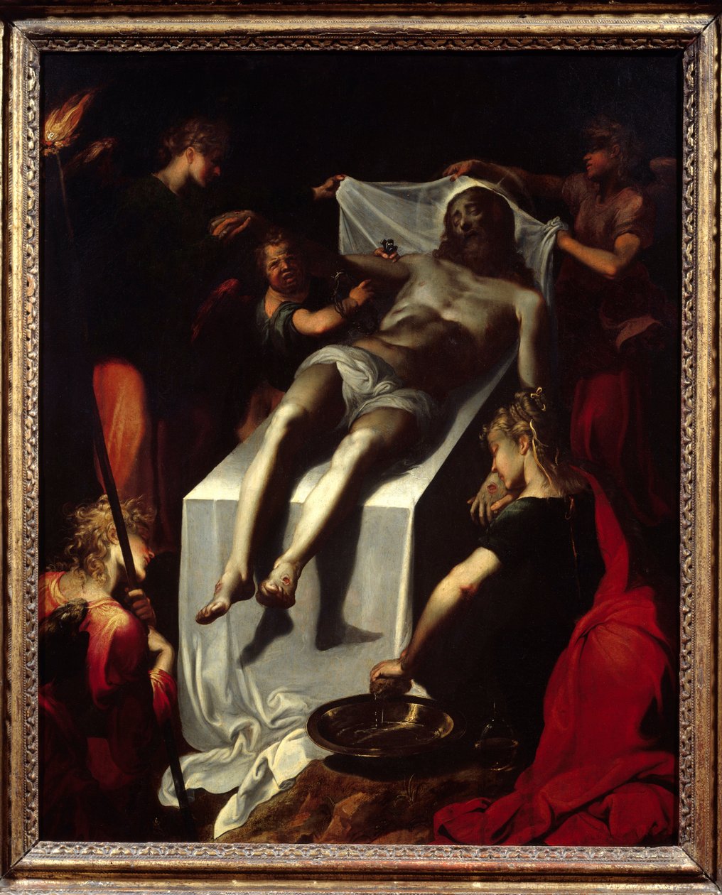 Kristi begravning (grav). Målning av Quentin Varin (1570-1634), efter 1600. olja på duk. Mått: 0,84 x 0,67 m. Paris, Louvren. av Quentin Varin