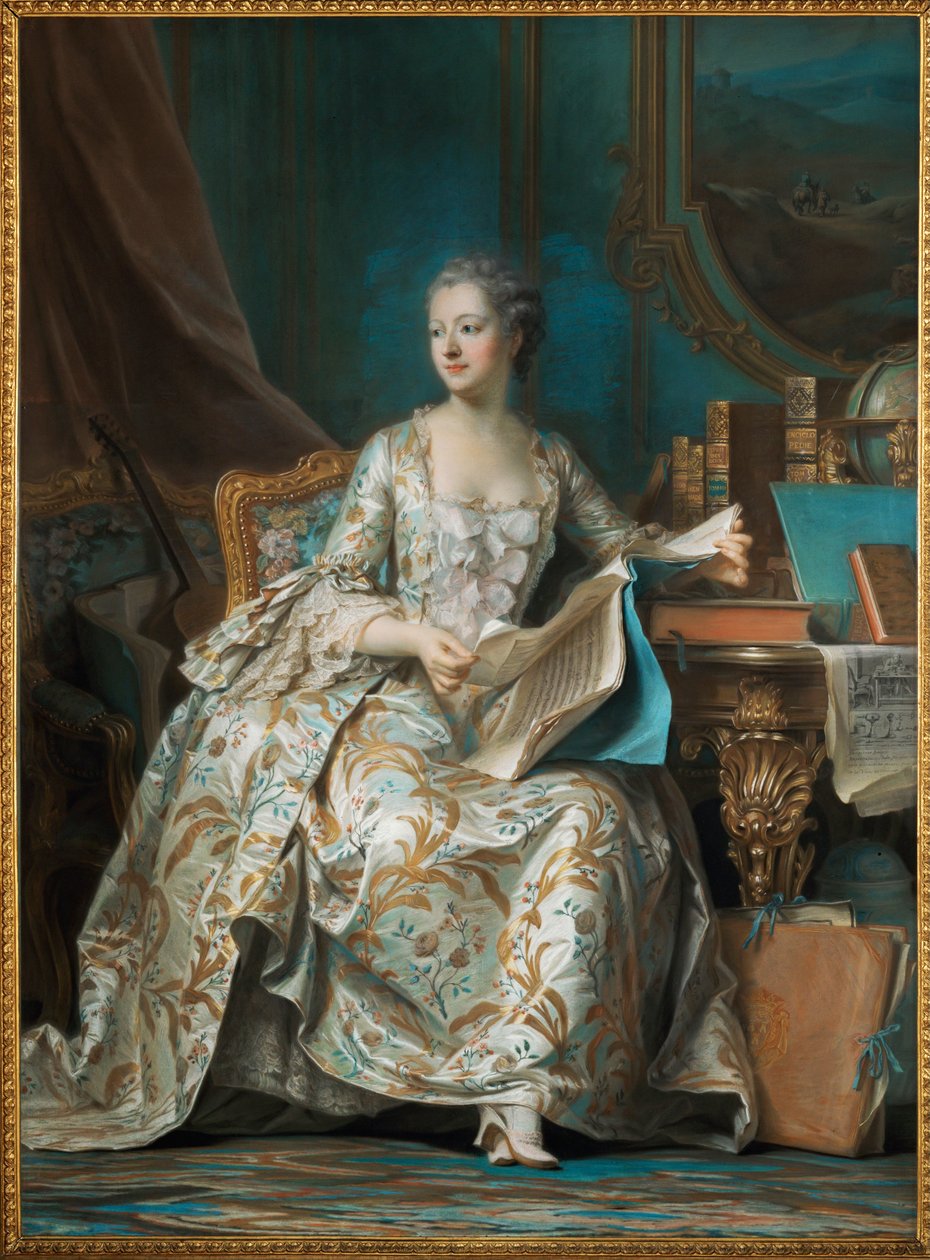 Pompadour, Marquise de (Jeanne Antoinette Poisson) (målning) av Quentin de la Latour