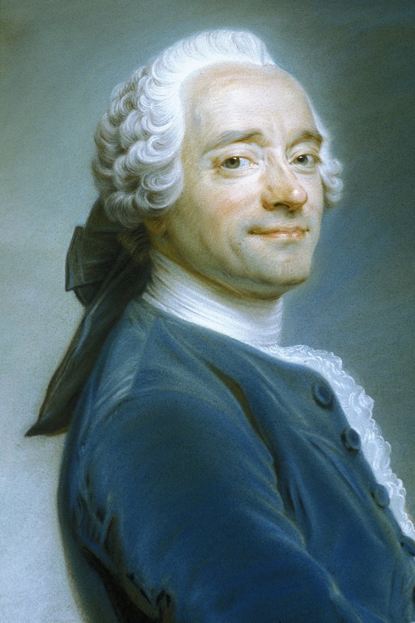 Quentin Latour (1704-1788) - självporträtt på spetsen med volang, cirka 1751 (pastell) av Quentin de la Latour