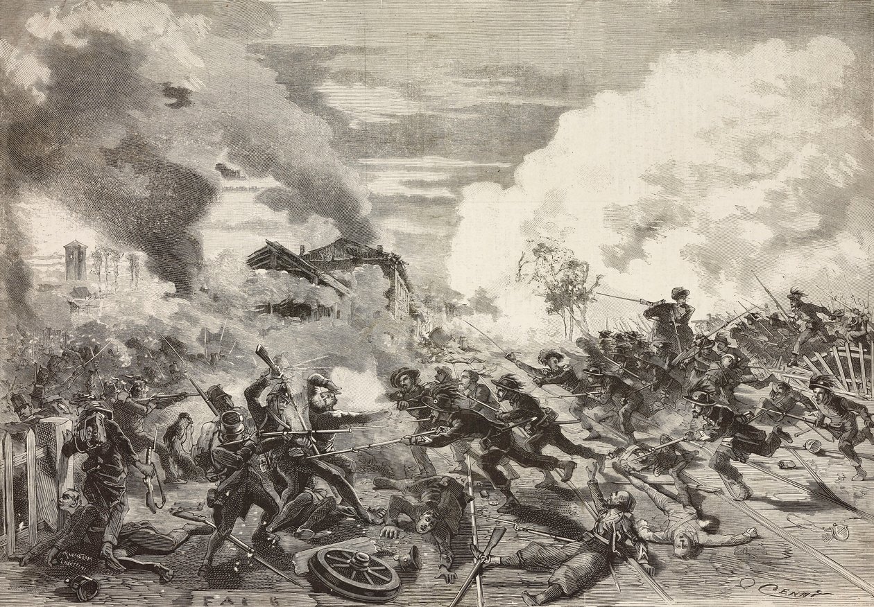 Ankomst av General Fantis division, Battle of Magenta, 4 juni av Quinto Cenni