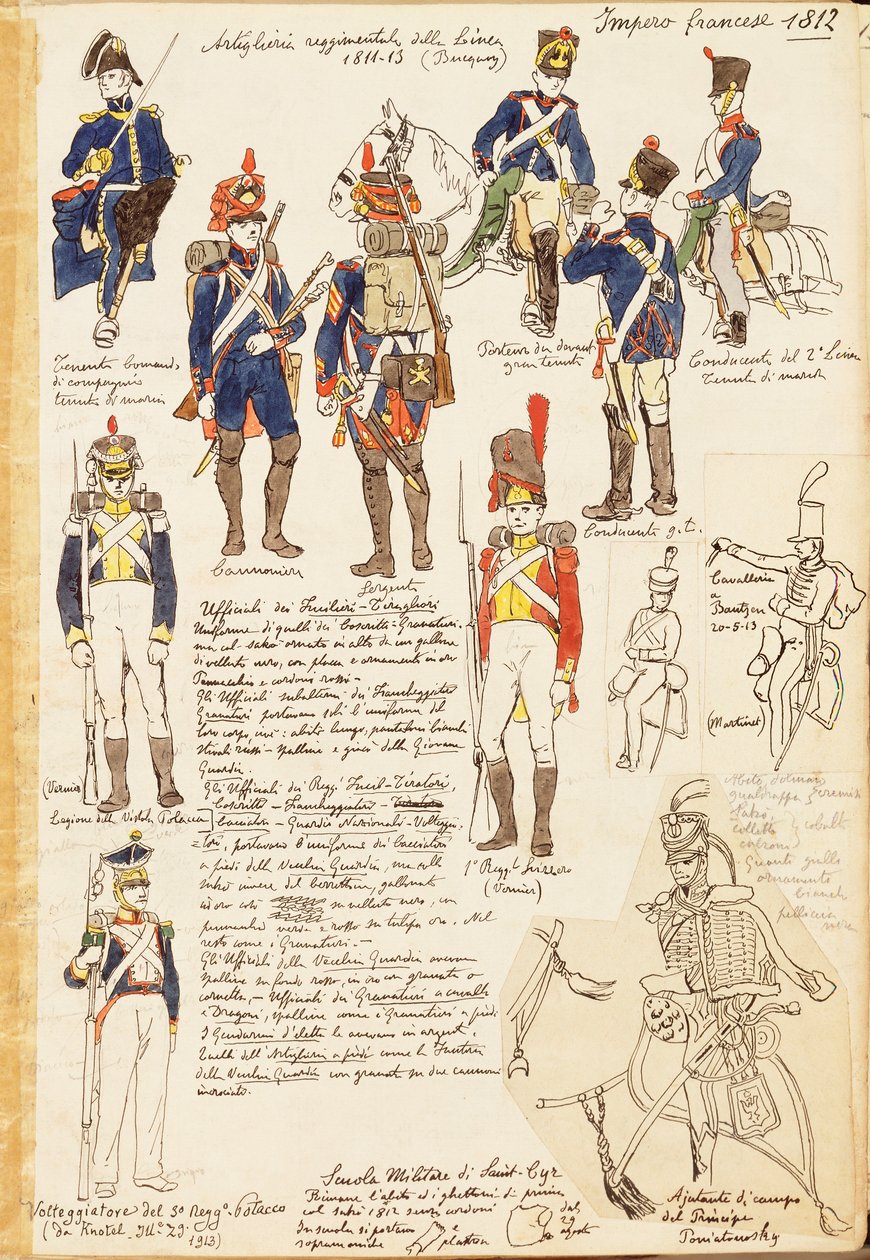 Uniforms of Artillery of Kingdom of France, av Quinto Cenni, färgplatta av Quinto Cenni
