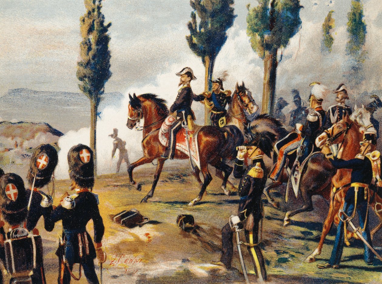Victor Emmanuel II i slaget vid Custoza den 24 juni av Quinto Cenni