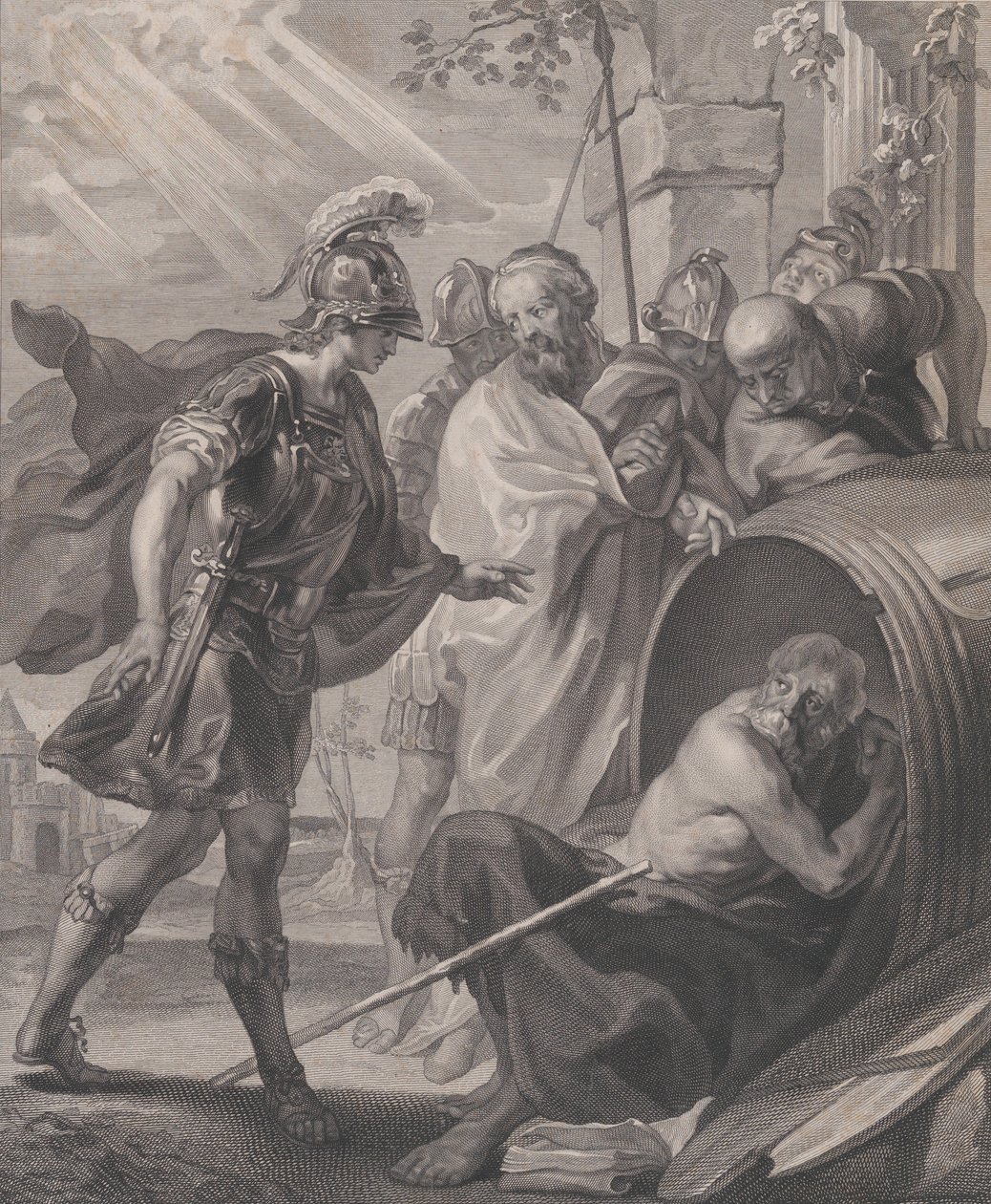 Mötet mellan Diogenes av Sinope och Alexander den store, 1784. av Quirin Mark