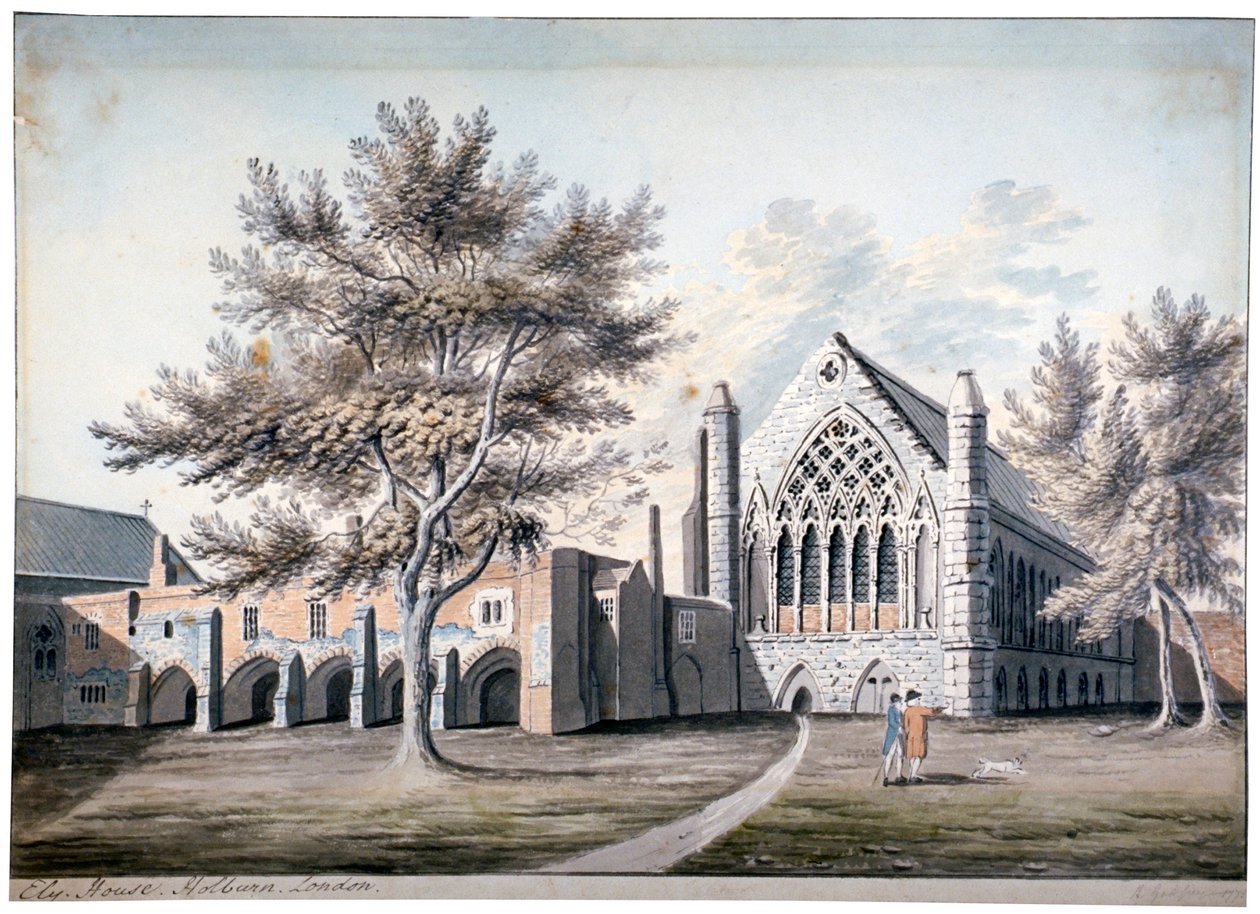 Utsikt över Ely House i Ely Place, Holborn, London, 1775 av RB Godfrey