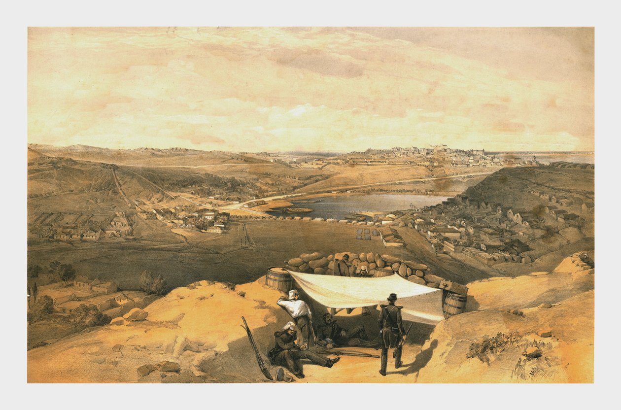 "The Town Batteries... of Sebastopol från den avancerade parallellen av Chapman