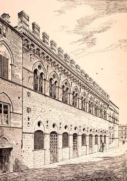 Palazzo Grotanelli, från "Exempel på Frankrikes och Italiens kommunala, kommersiella och gatuarkitektur från 1100-talet till 1400-talet", publ. av W.Mackenzie av R. (after) Anderson