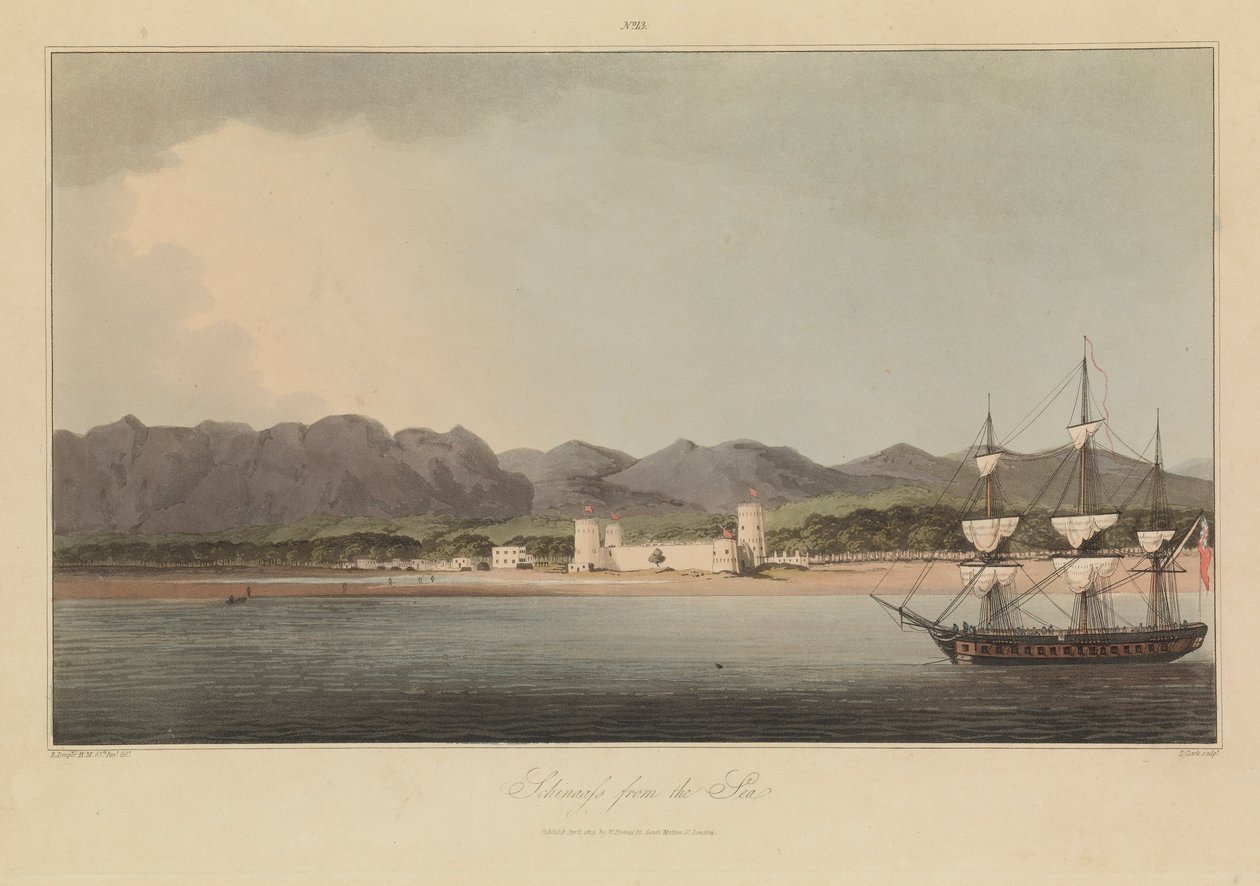 Sexton vyer över plogarna i Persiska vikens styrkor mot de arabiska piraterna av R. (after) Temple