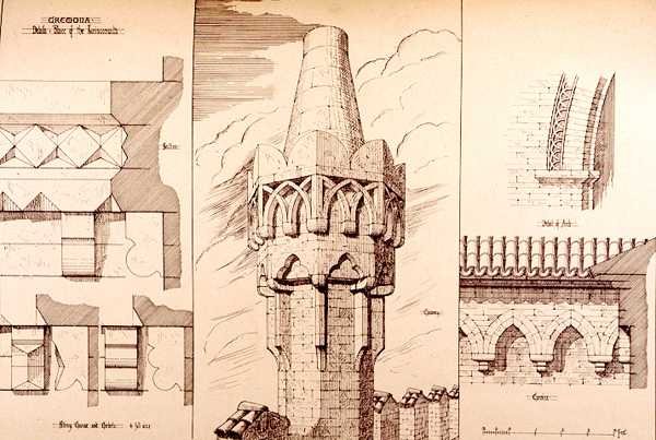 Palace of the Jurisconsults, Cremona, Italien, byggt 1292, från "Exempel på Frankrikes och Italiens kommunala, kommersiella och gatuarkitektur från 1100- till 1400-talet" av R. Anderson