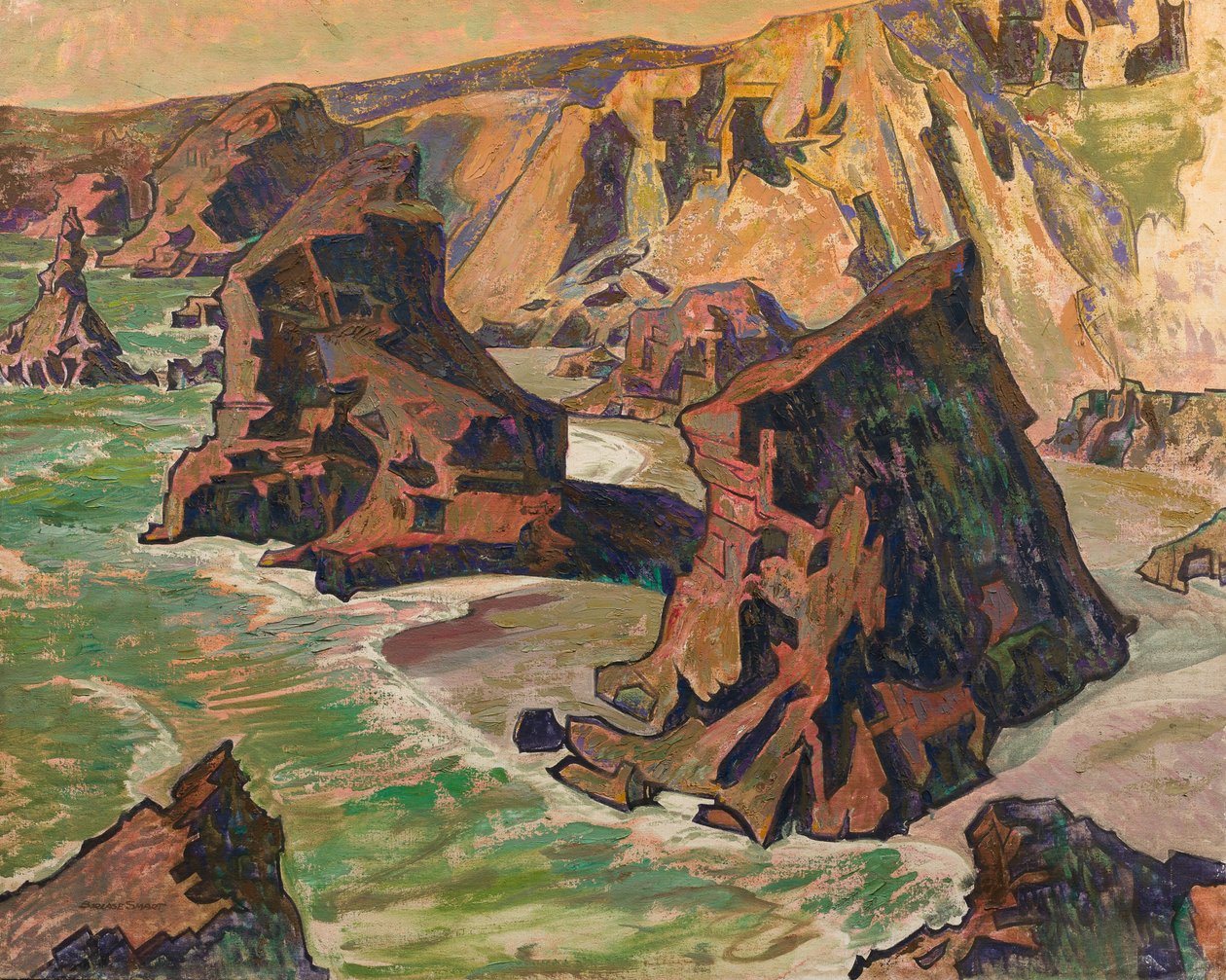 Kynance Cove (olja på duk) av R. Borlase Smart